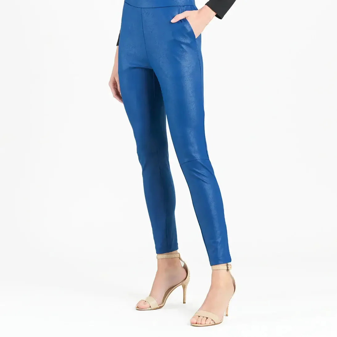 Liquid Leather ™ Sheen Skinny Pocket Pant: Cobalt