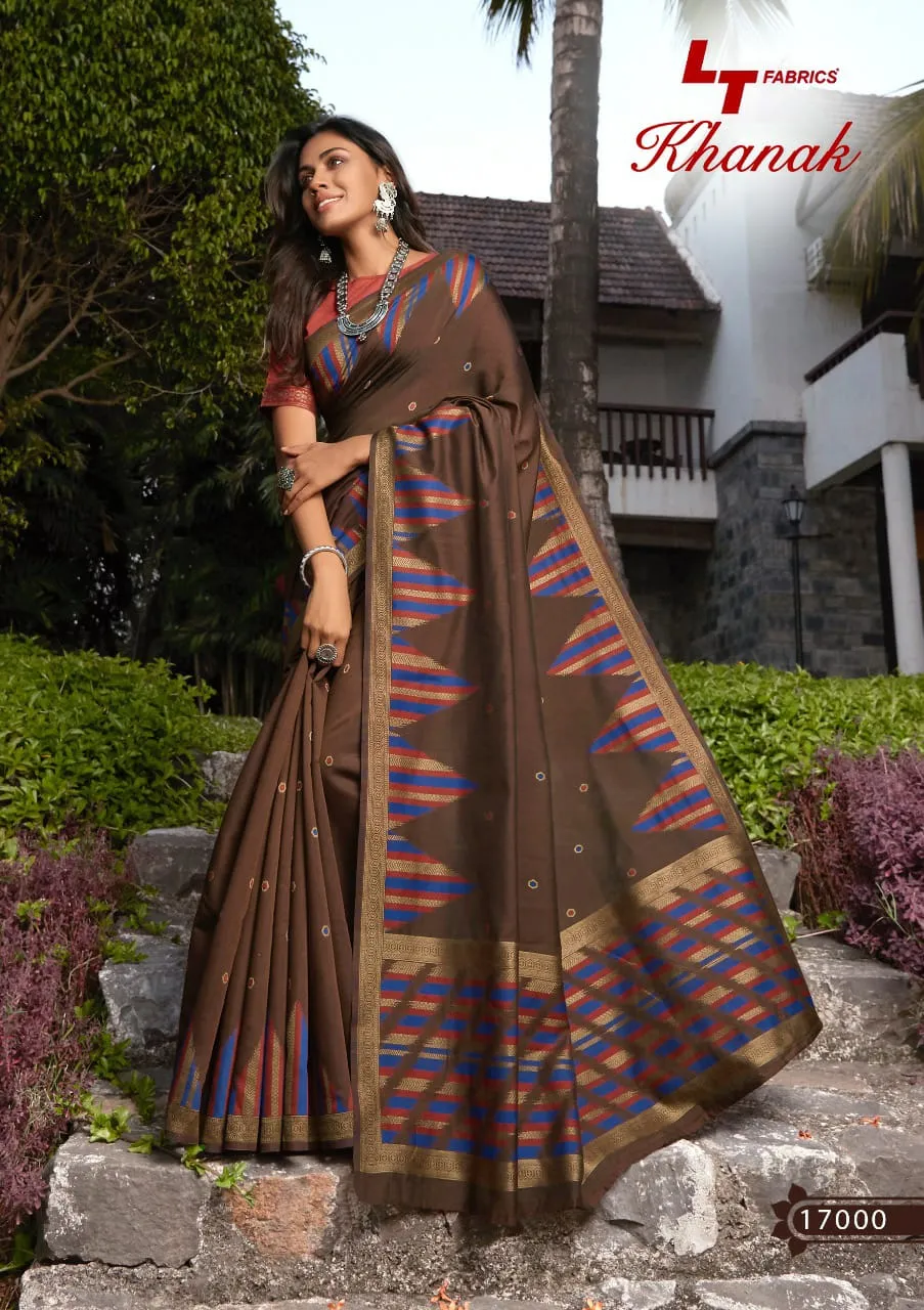 Lt Fashion Presents Khanak Cotton Silk Casual Wear Sarees Collection