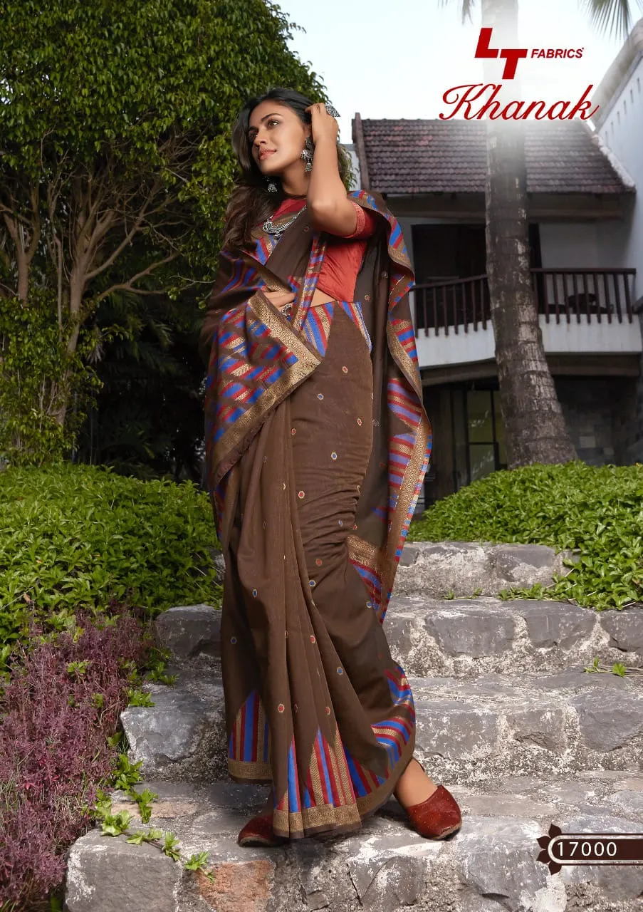 Lt Fashion Presents Khanak Cotton Silk Casual Wear Sarees Collection