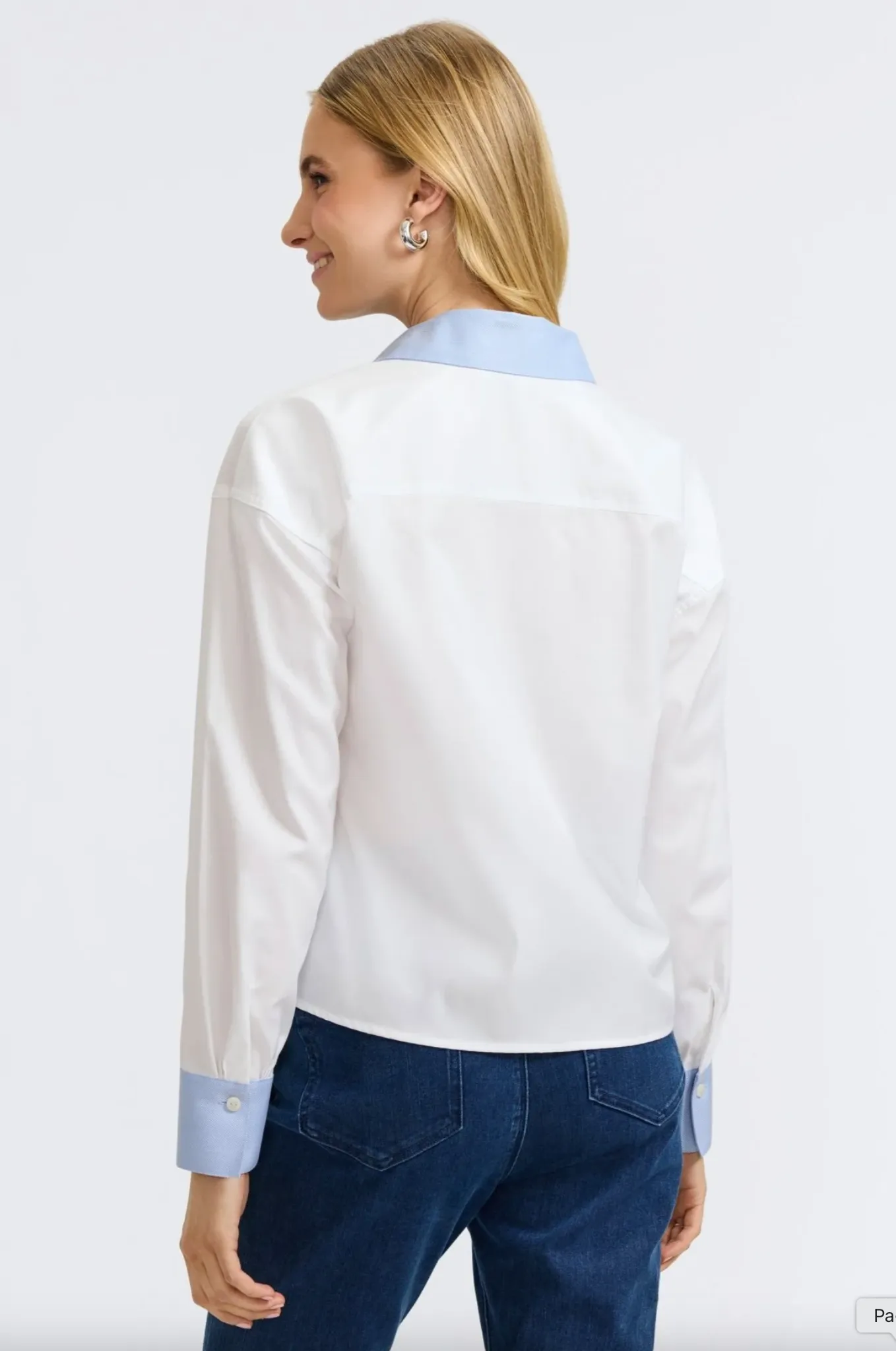 Marina Cavalry Twill Long Sleeve Shirt - White Calvary Twill