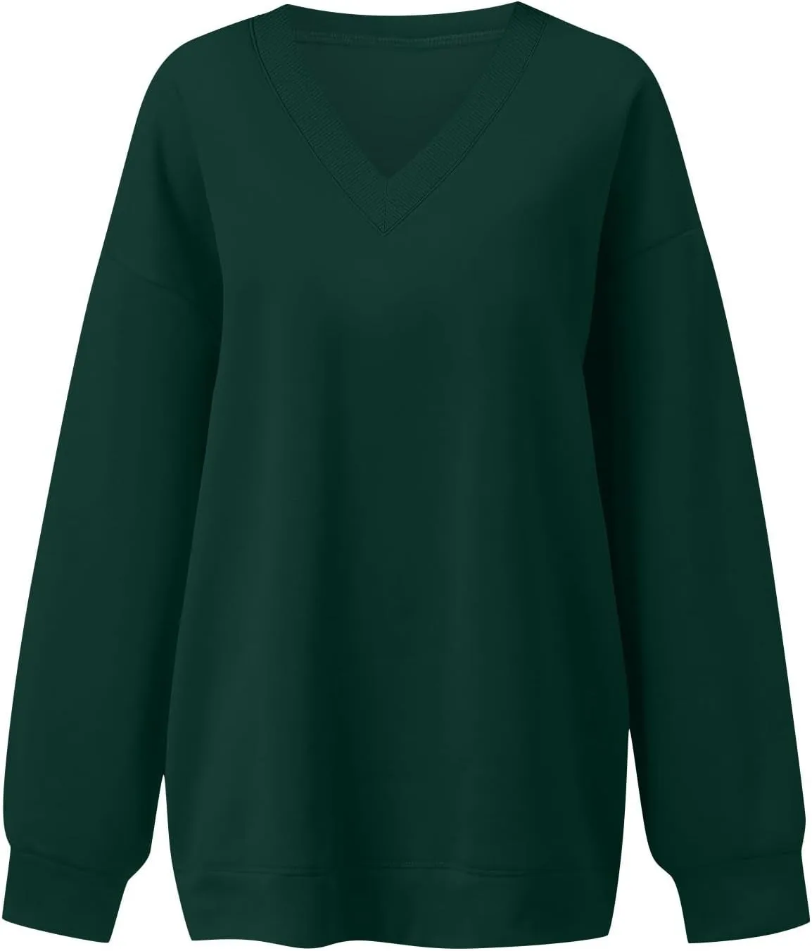 midelxp Womens Oversized V Neck Sweatshirt Trendy Casual Winter Fleece Pullover Sweaters Cute Preppy Long Sleeve Sweat Shirts