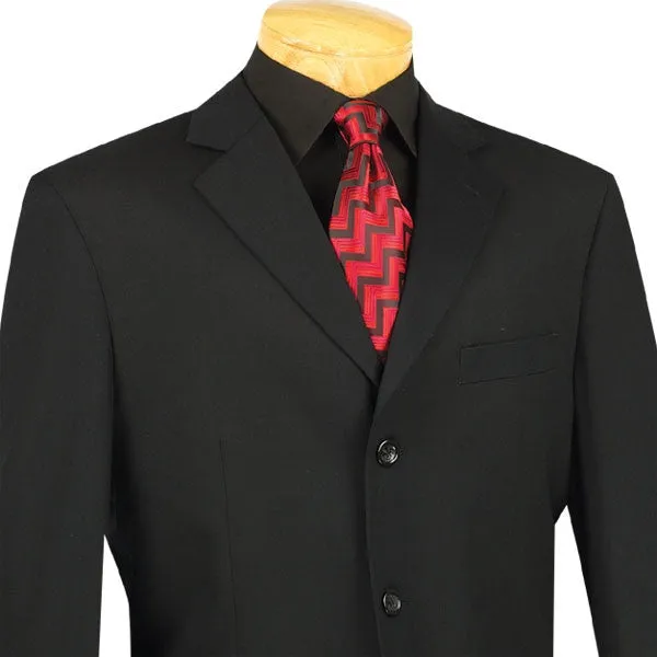 Mont Blanc Collection - Regular Fit Suit 3 Button 2 Piece in Black