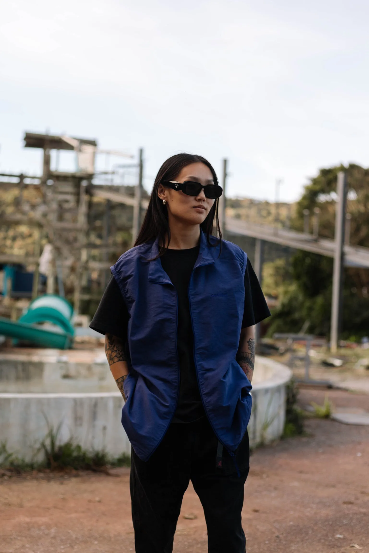 Nylon Tussah Tactical Vest - Night Purple