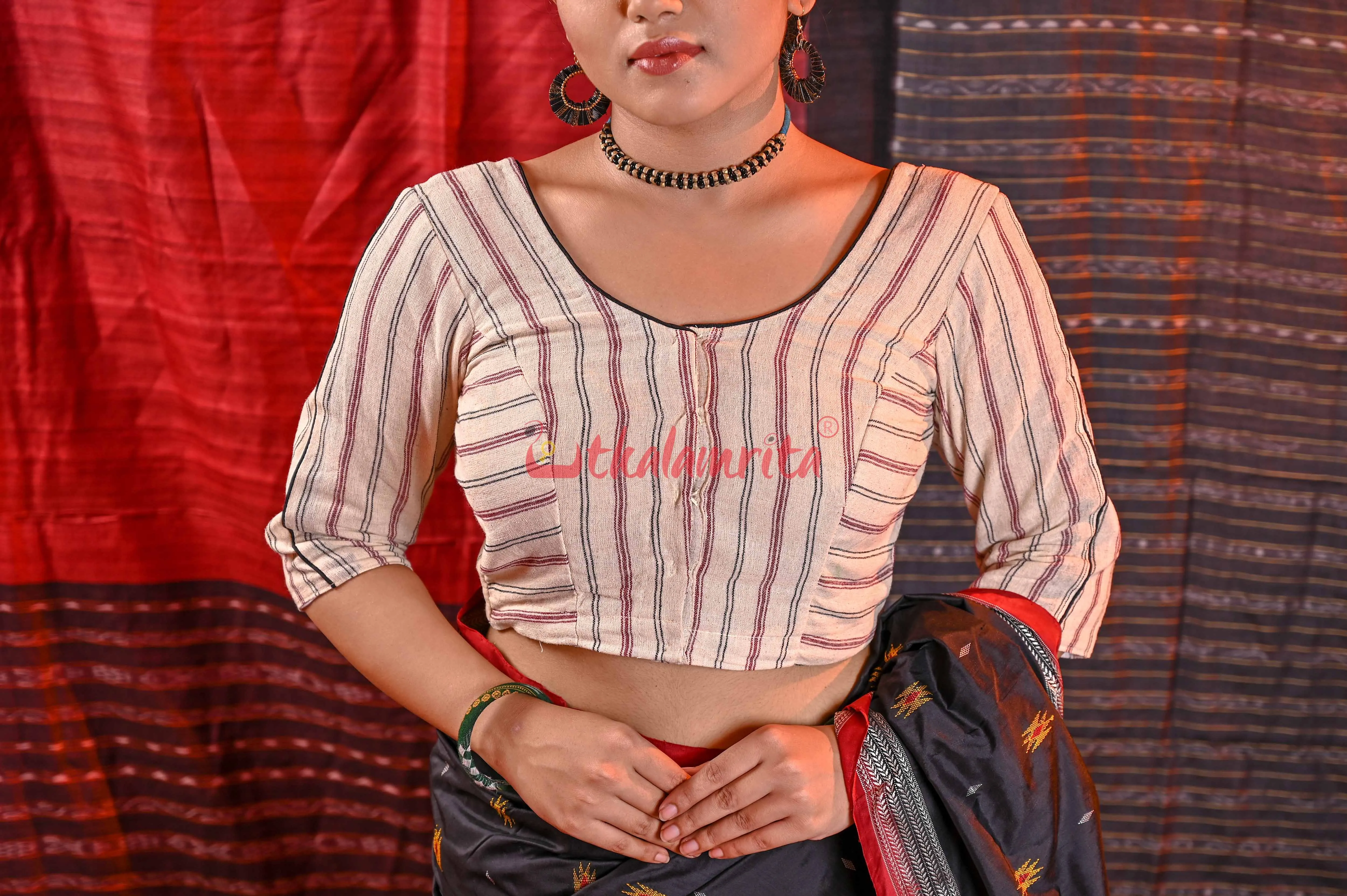 Off White Stripes Kotpad (Blouse)