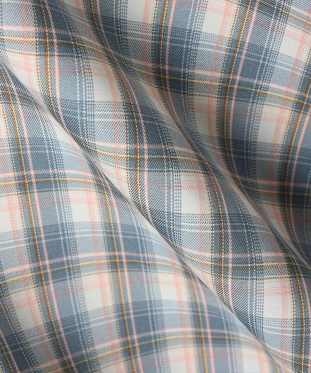 Pastel Check Flared Skirt with Coin Chain / F&A