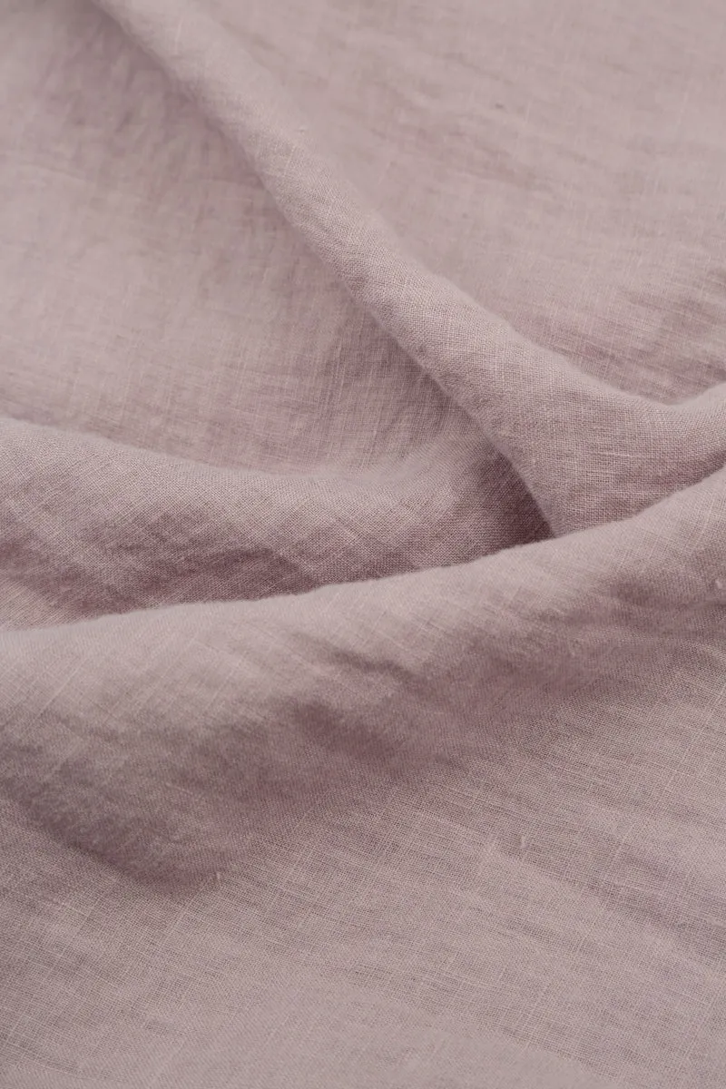 Pin-Tucked Greige Gauze Linen Tunic