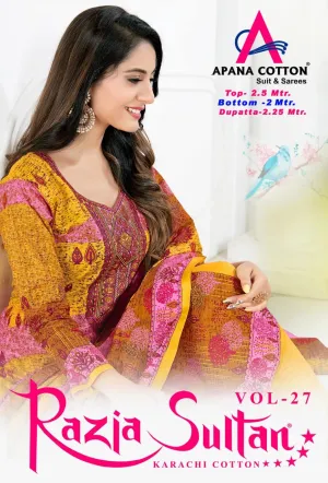 Razia Sultan Vol 27 Cotton Printed Casual Wear Salwar Suits