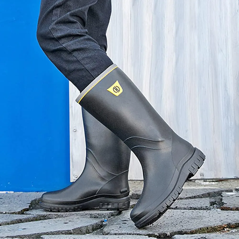 Rojeam Mens Rain Boots Waterproof Garden Shoes Rain Shoes