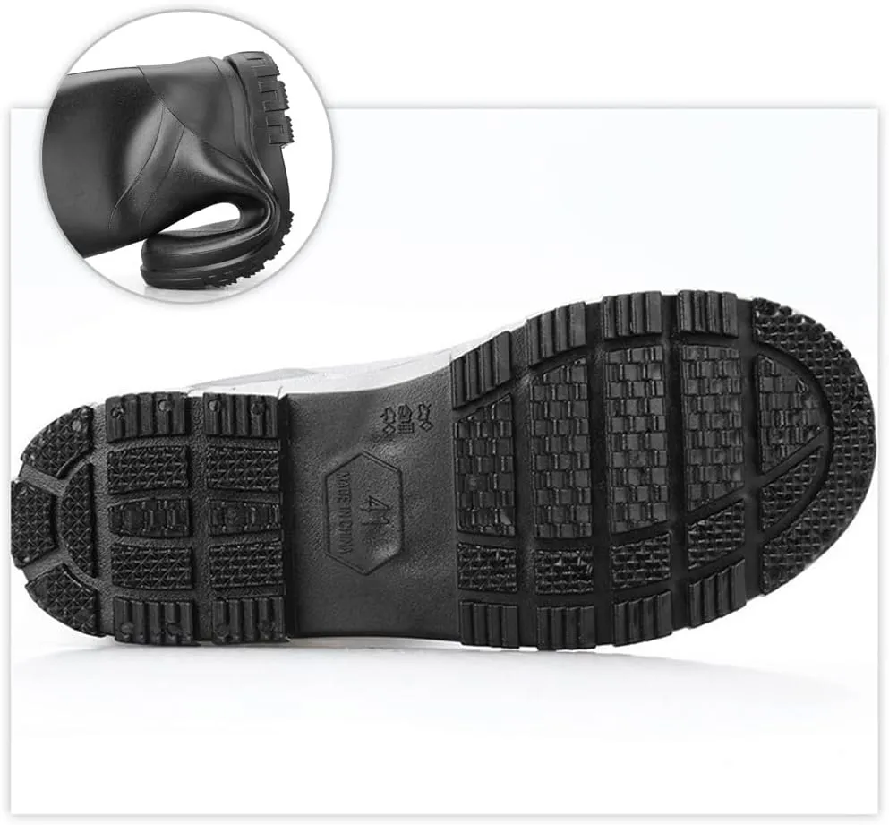 Rojeam Mens Rain Boots Waterproof Garden Shoes Rain Shoes