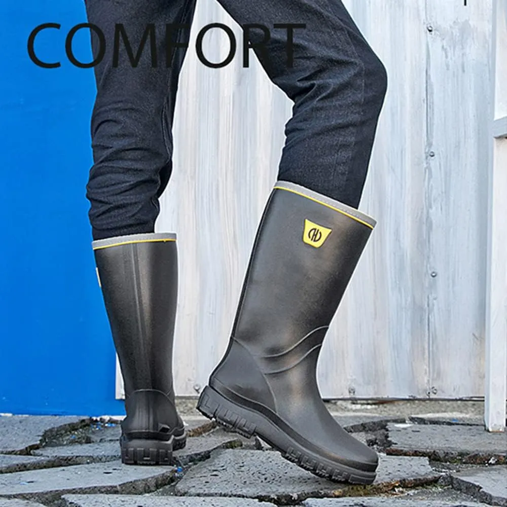 Rojeam Mens Rain Boots Waterproof Garden Shoes Rain Shoes