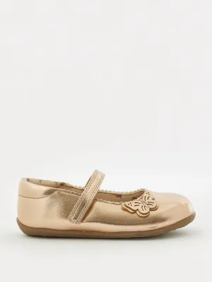 Rose Gold Wide Fit (G) Butterfly Mary Jane Shoes