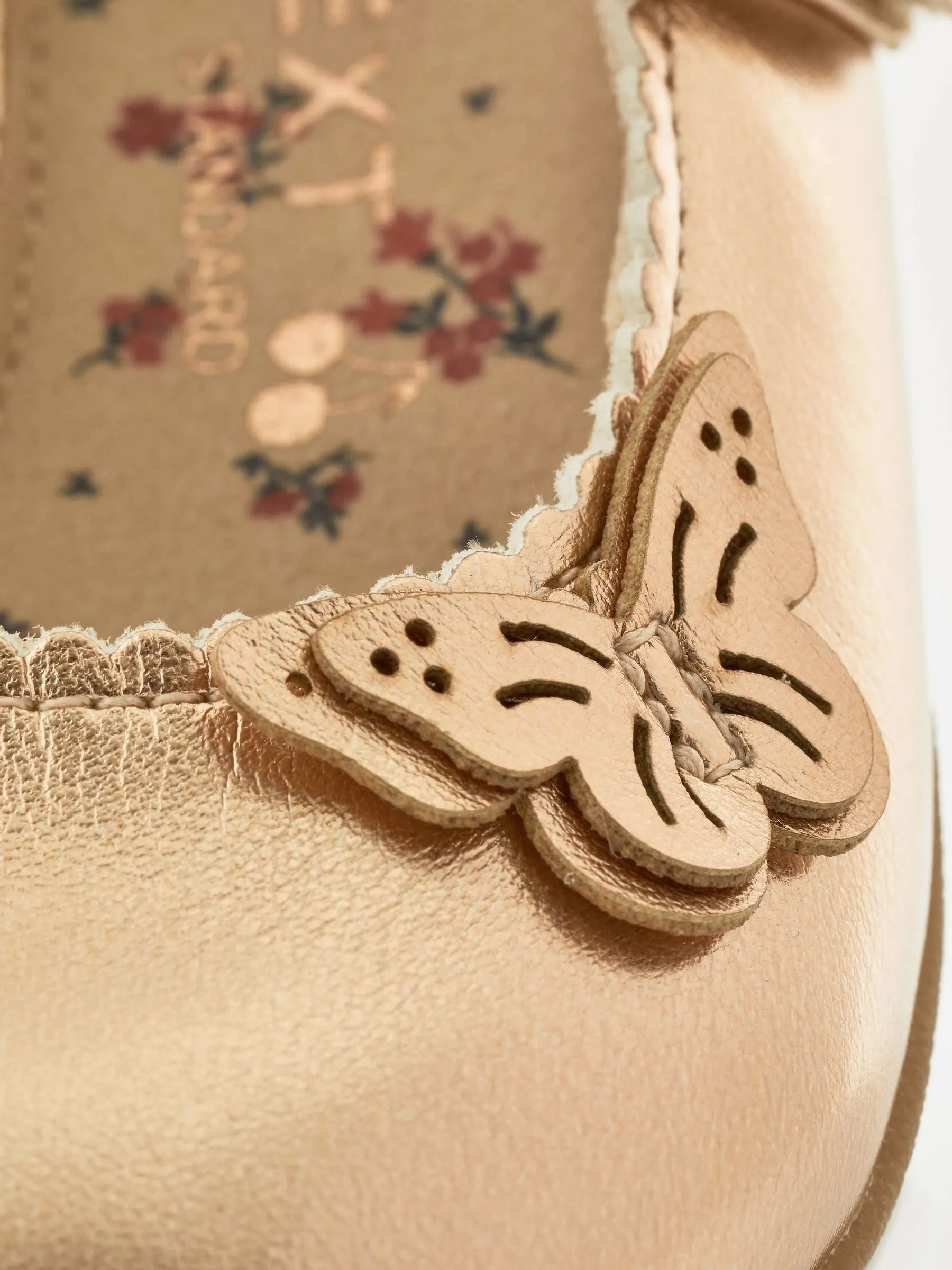 Rose Gold Wide Fit (G) Butterfly Mary Jane Shoes