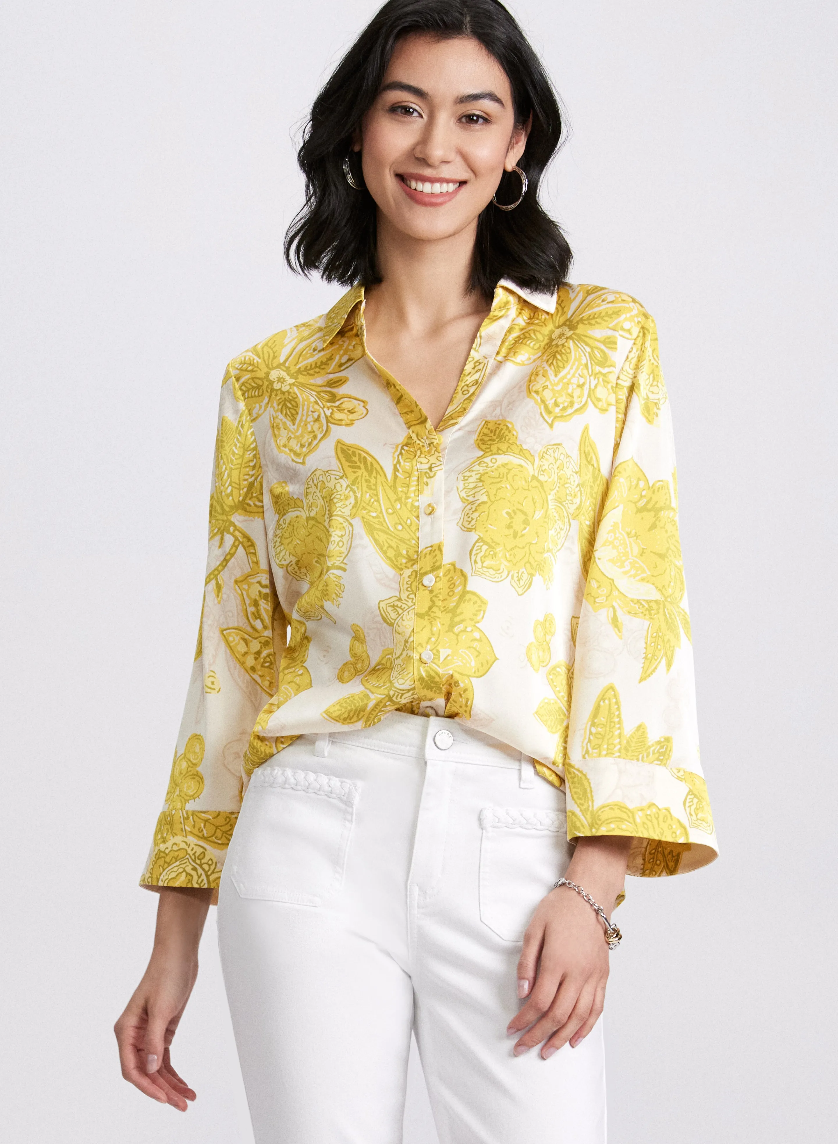 Satin Floral Blouse