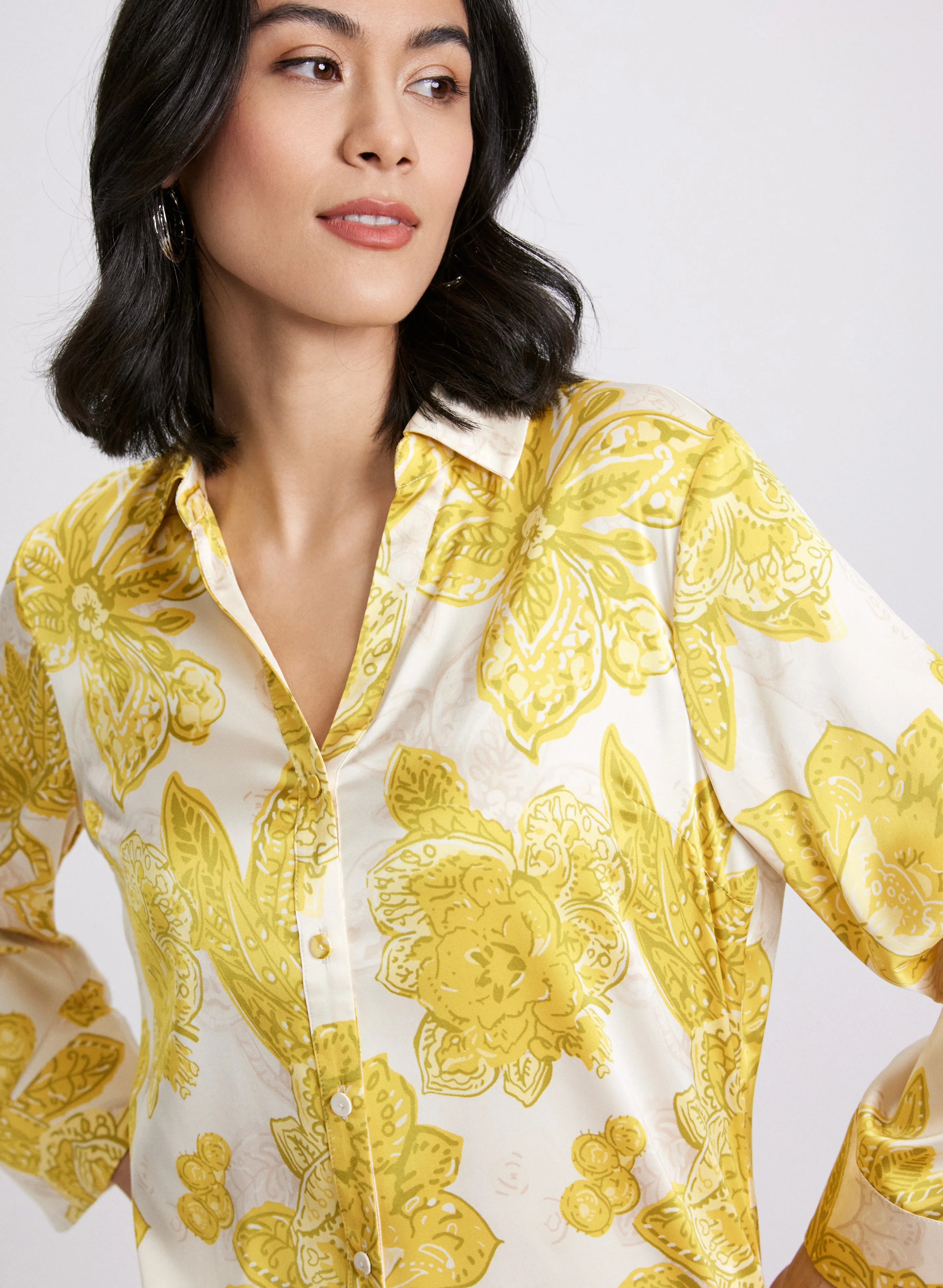 Satin Floral Blouse