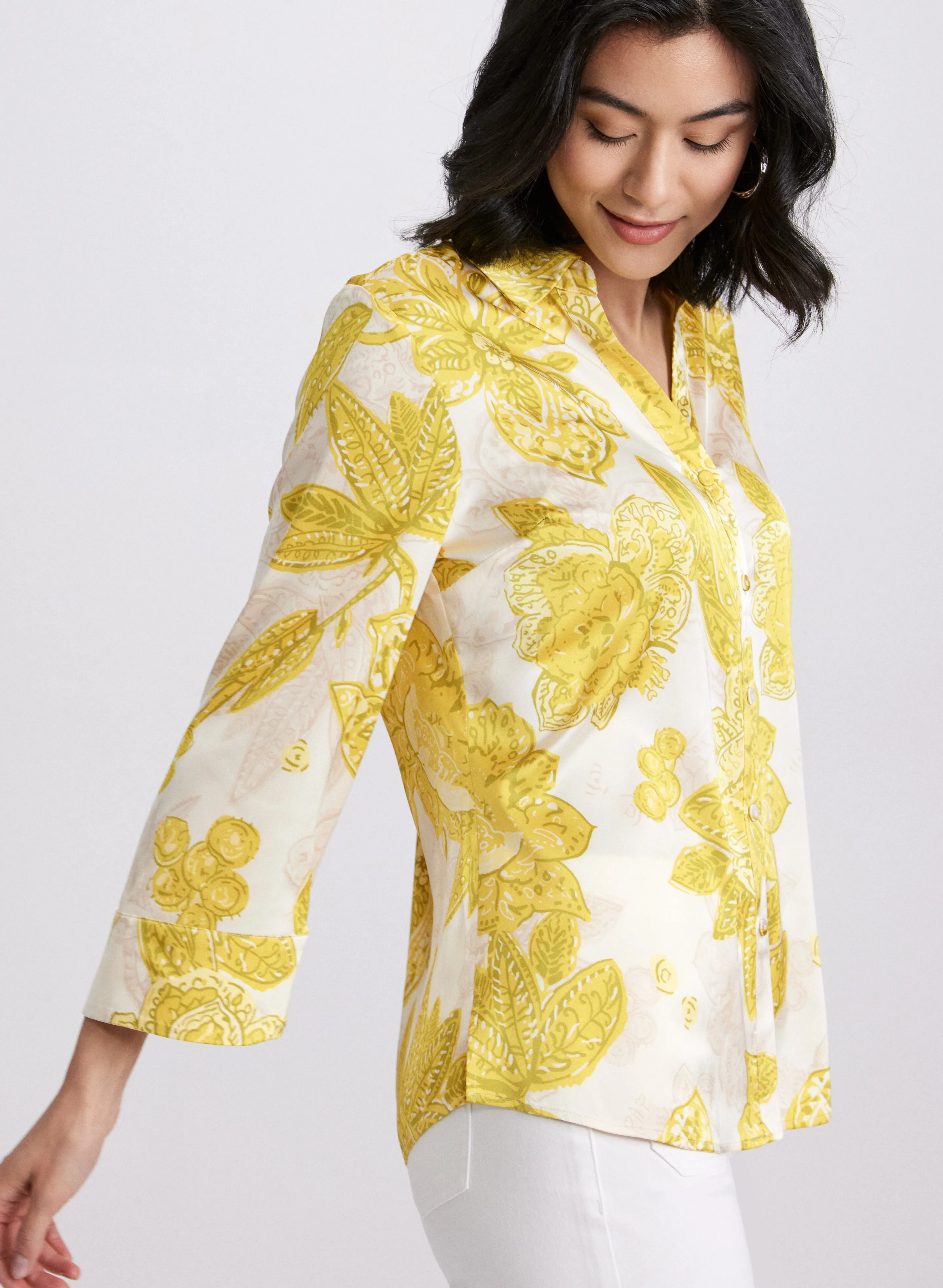 Satin Floral Blouse