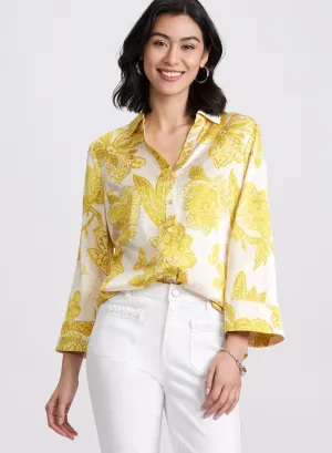 Satin Floral Blouse