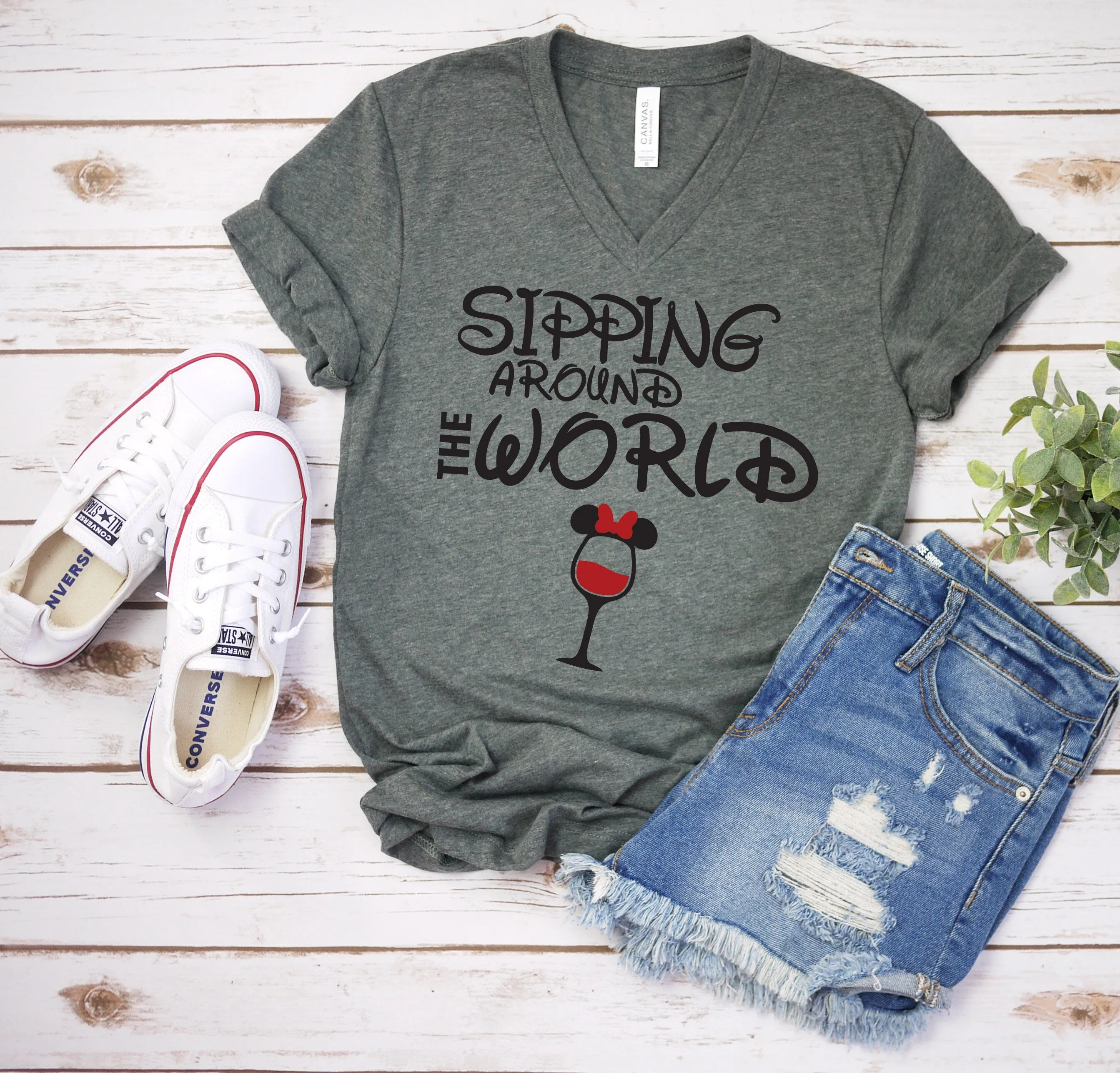 Sipping Around the World T Shirt- Epcot Food and Wine Festival - Disney Adult Shirt