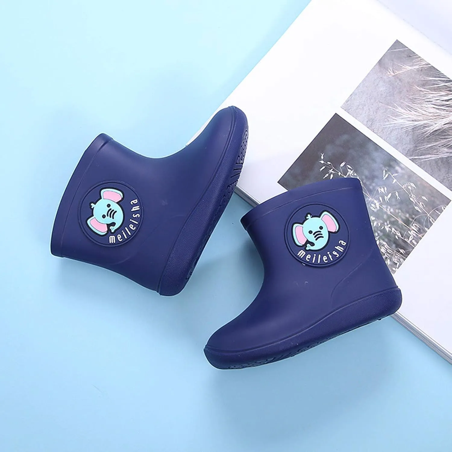 Spring Baby Rain Boots Waterproof Shoes Toddler Kids Boys Girls Cartoon Rubber Waterproof Rain Shoes Rain Boots