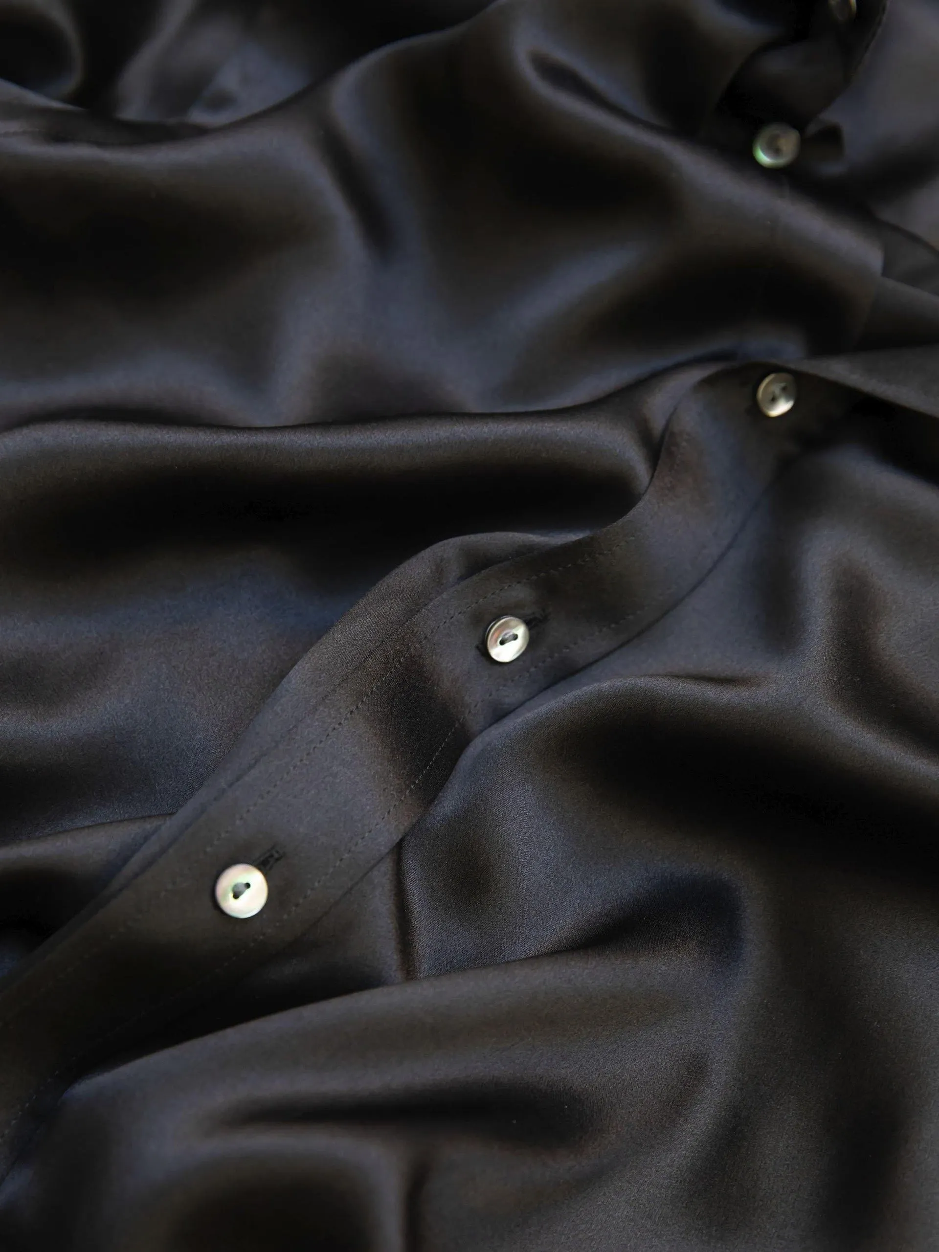 The Boyfriend: onyx silk shirt