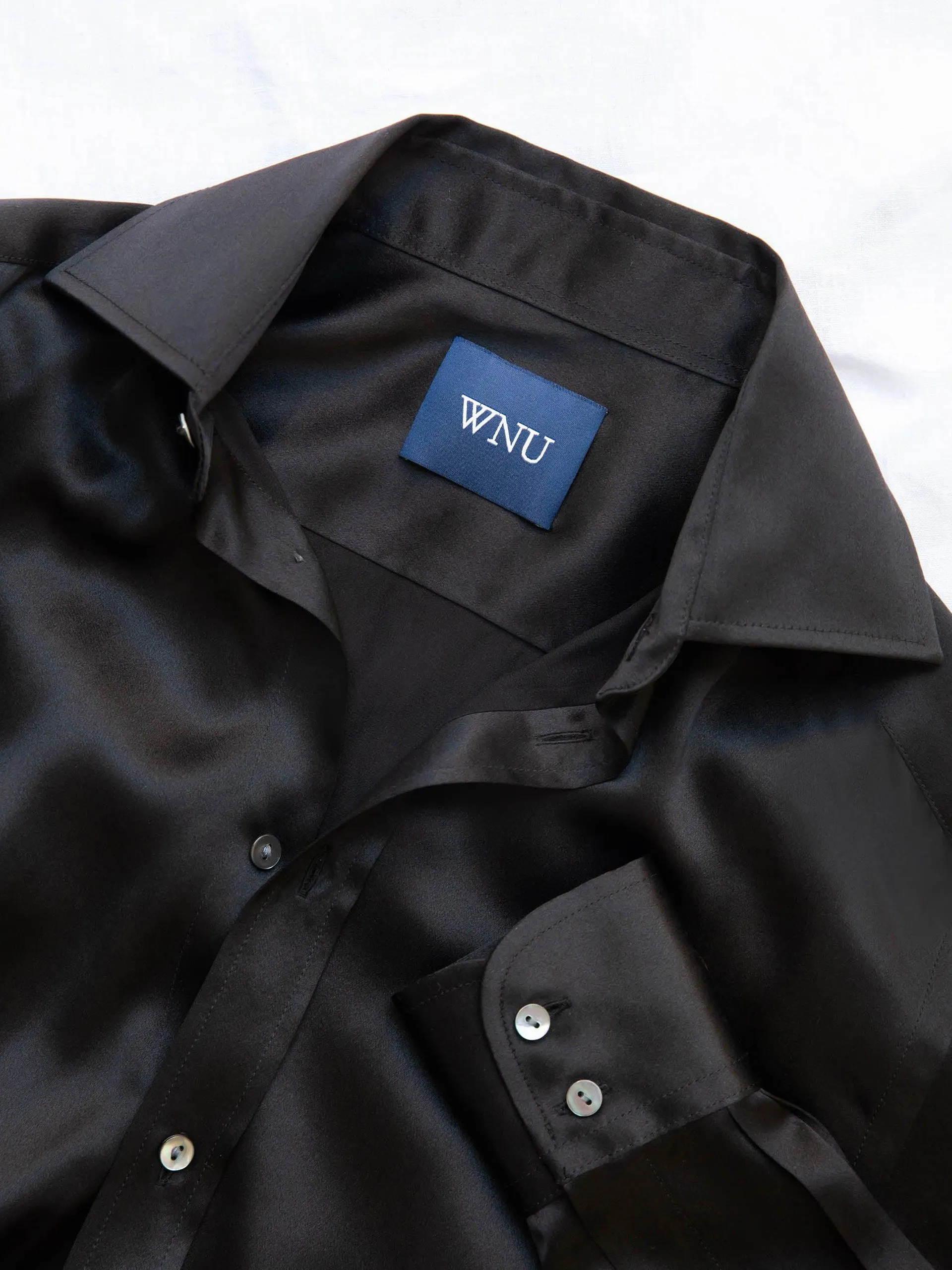 The Boyfriend: onyx silk shirt