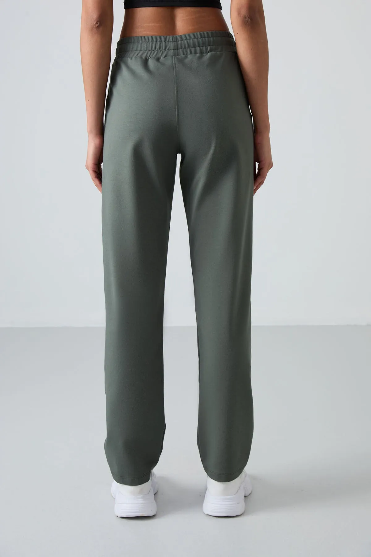 TMY Haki High Waist Pocketed Comfort Fit Classic Leg Women's Sweatpants - 94584 - Carpentersville