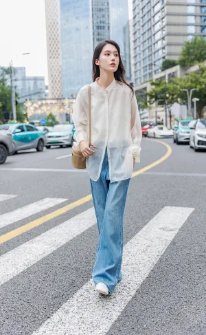 Transparent Button up Blouse