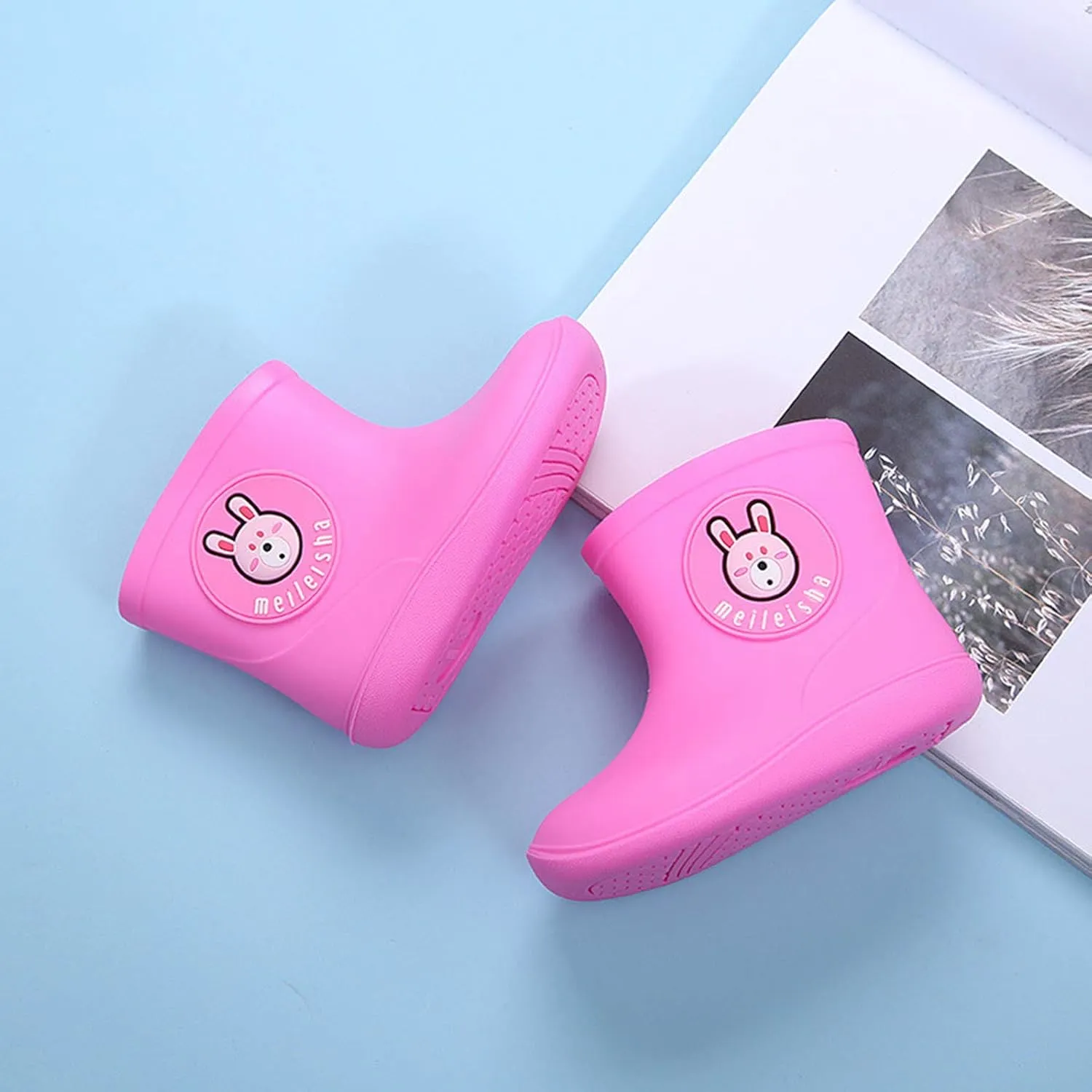 Unisex Child Classic Rain Boots Baby Rain Boots Infant Cartoon Boys Girls Rubber Waterproof Rain Shoes 1-6 Years Old