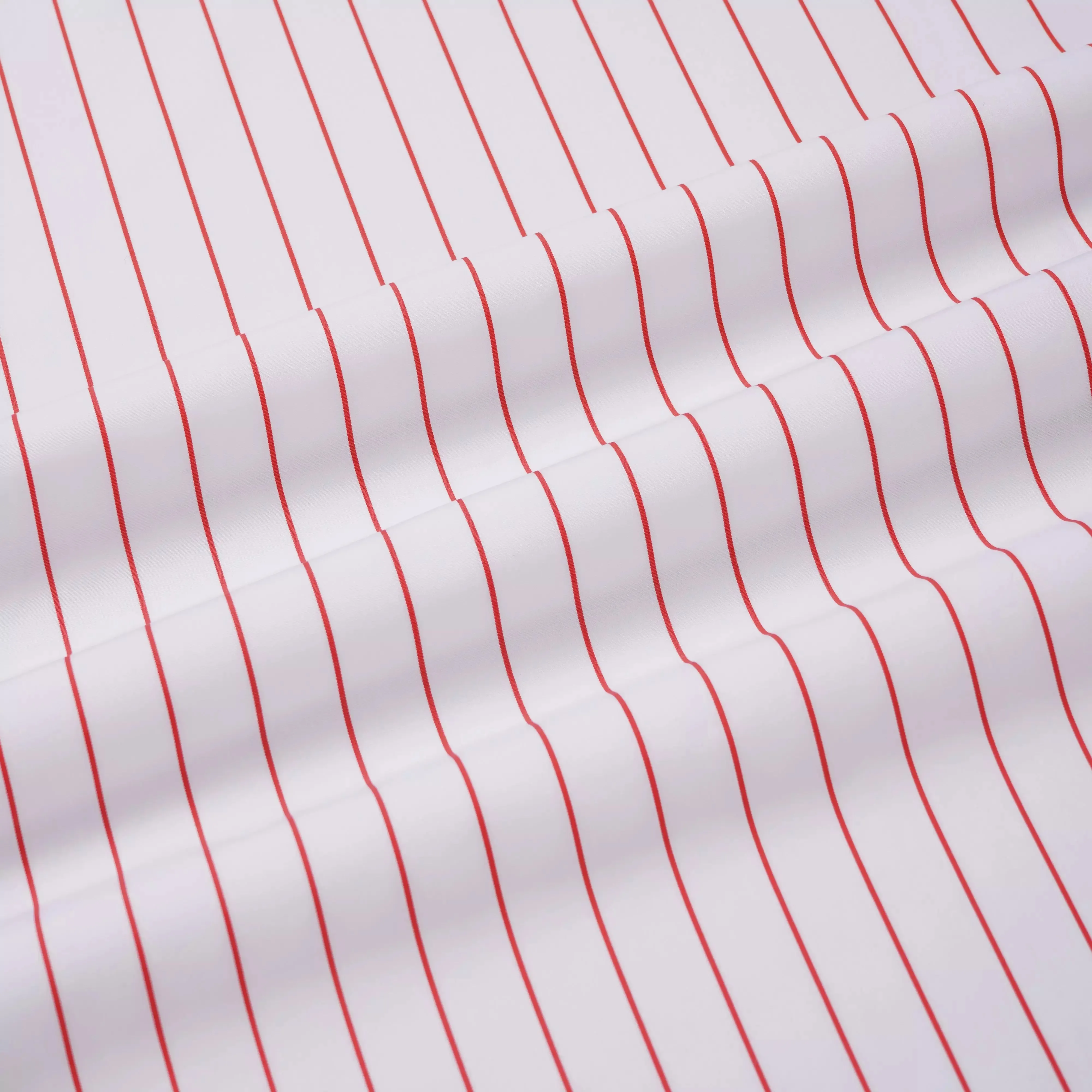 White & Red Tailored Fit Wide Pin Stripe Dress Shirt