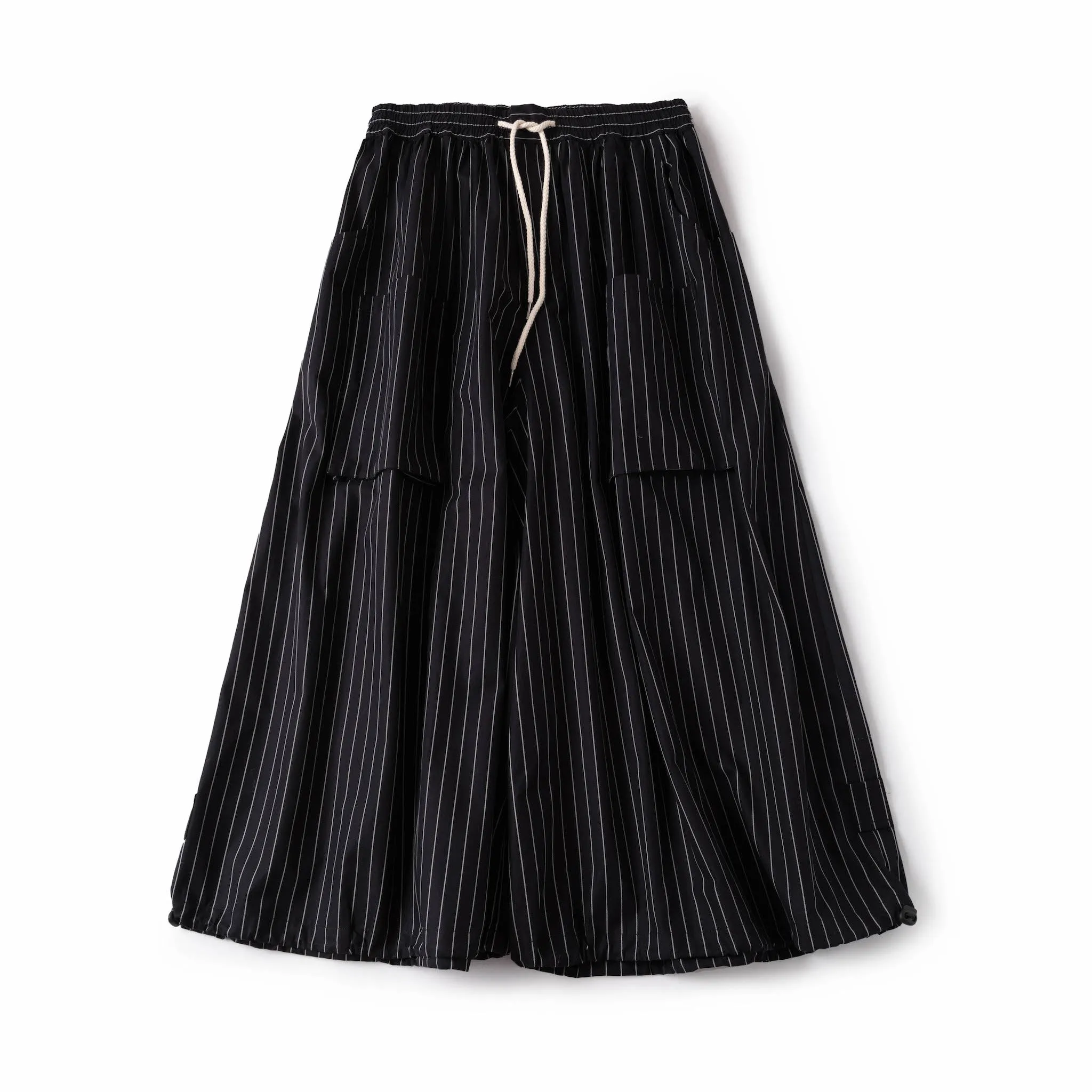 Wide Leg Yemi Pants - Black Pinstripe