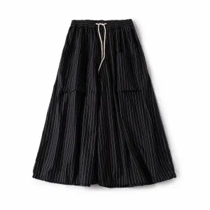 Wide Leg Yemi Pants - Black Pinstripe