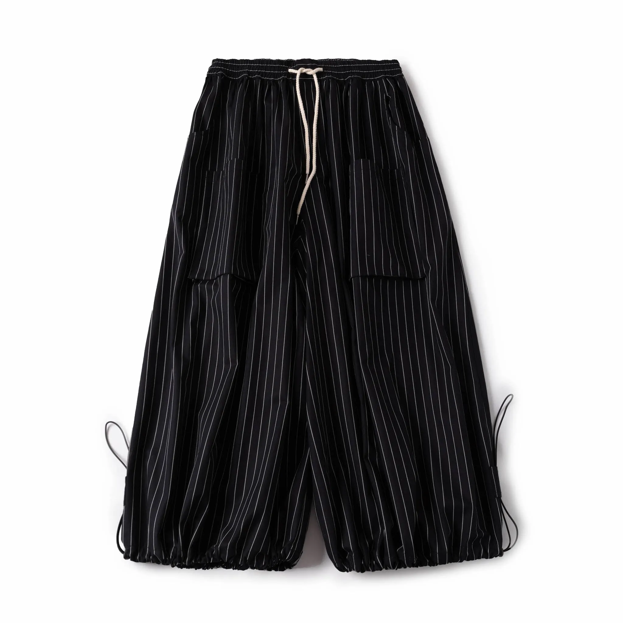 Wide Leg Yemi Pants - Black Pinstripe
