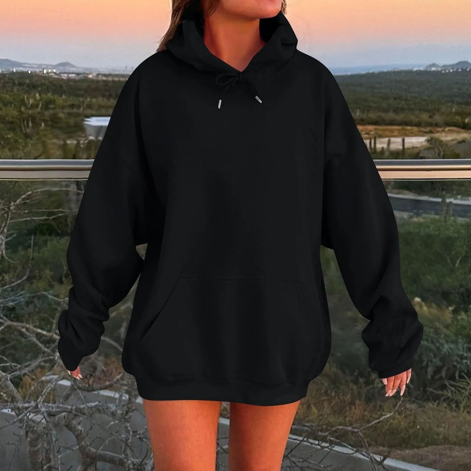 Womens Oversized Hoodies Fleece Sweatshirts Long Sleeve Sweaters Fashion Y2K Outfits Casual Pullover Tops Fall Clothes