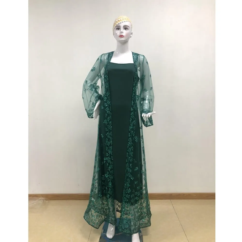 Women's  Swing Sexy Shawl High Waist Loose Fashion 2piece Party Dress