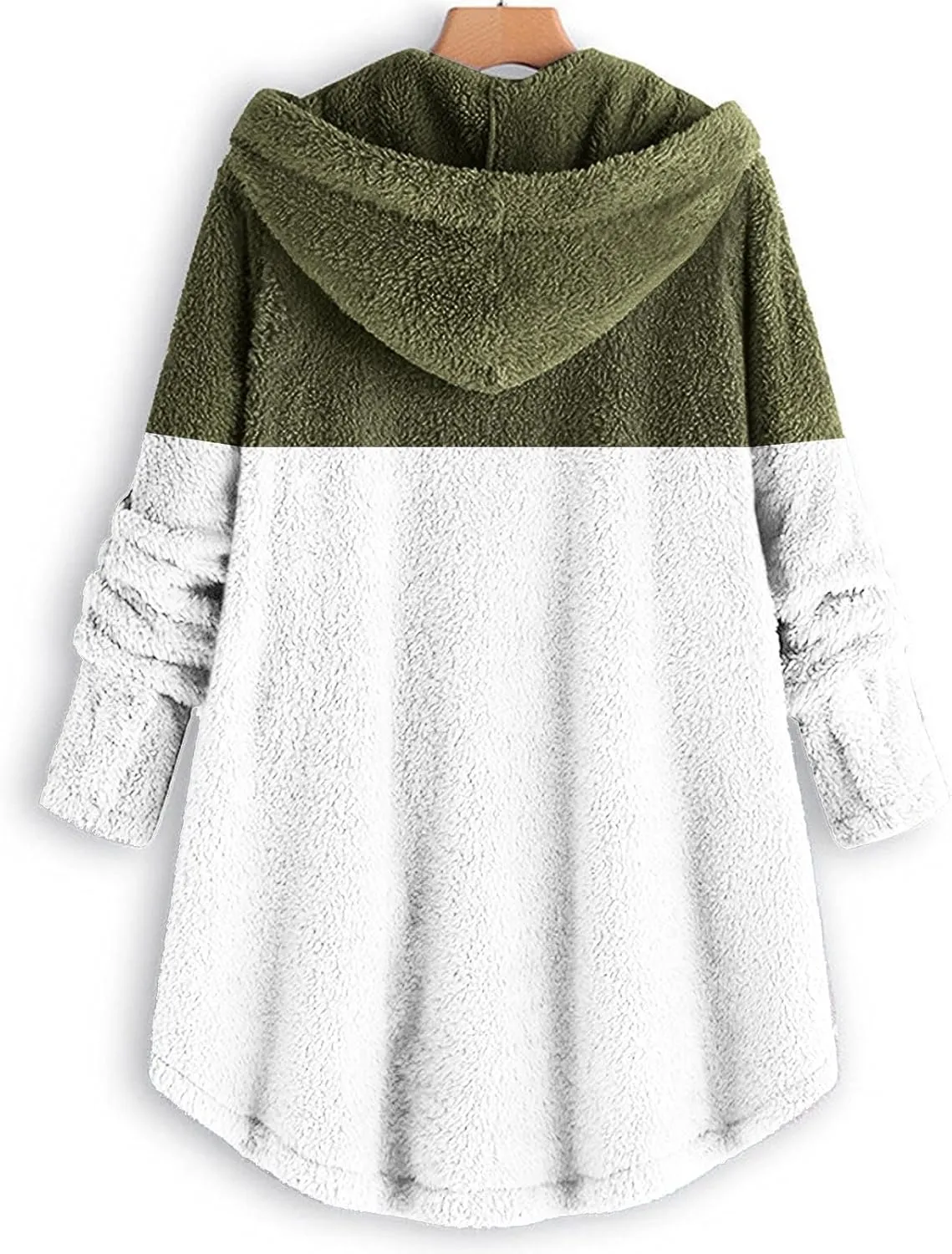 Womens Winter Jacket Coats Button Hem Plus Size Hoodie Top Sweater Blouse Thermal Sweatshirt Outerwear Women