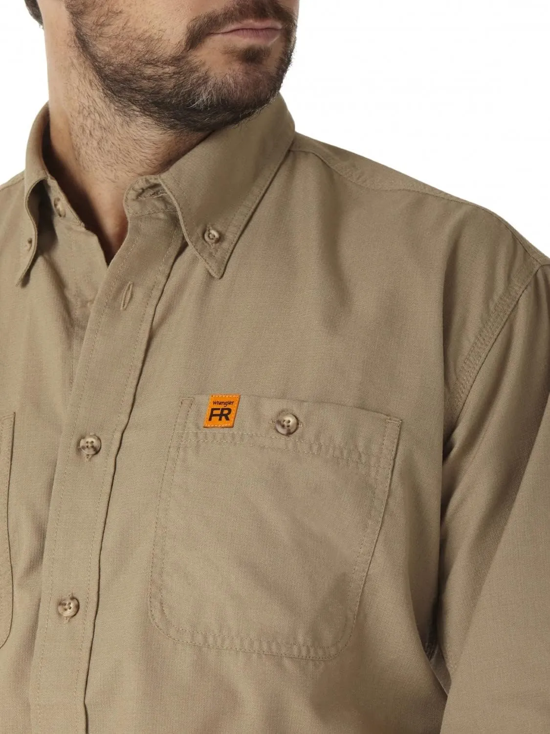 Wrangler Men's Riggs Workwear Flame Resistant Two Pocket Work Shirt