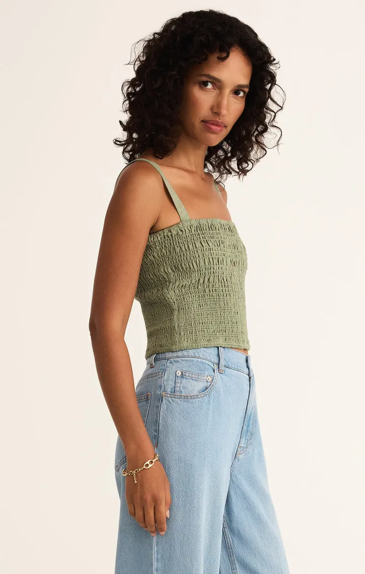 Z SUPPLY Amelie Smocked Linen Tank