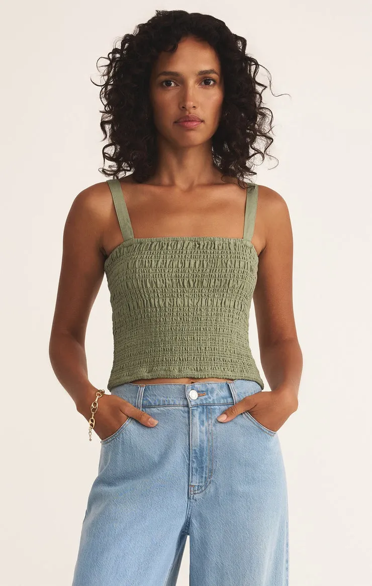 Z SUPPLY Amelie Smocked Linen Tank